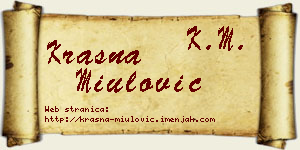 Krasna Miulović vizit kartica